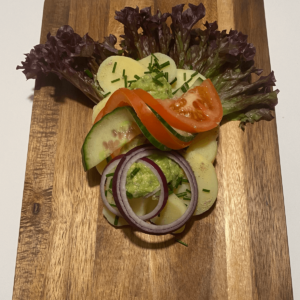 Kartoffelmad m. avocadomos & løg (VEGANER)