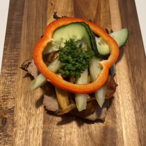 Leverpostej m. bacon & champignon 